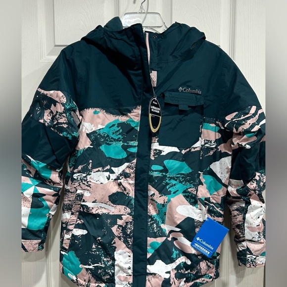 Columbia Girls' Large Mighty Mogul II Insulated Jacket NWT Teal Pink - Picture 1 of 11
